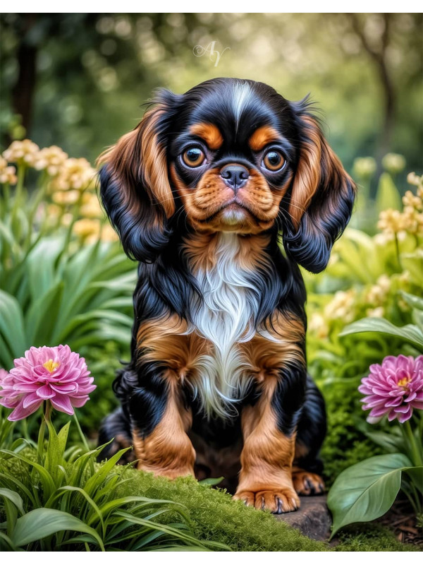 English Toy Spaniel Portrait Paintings