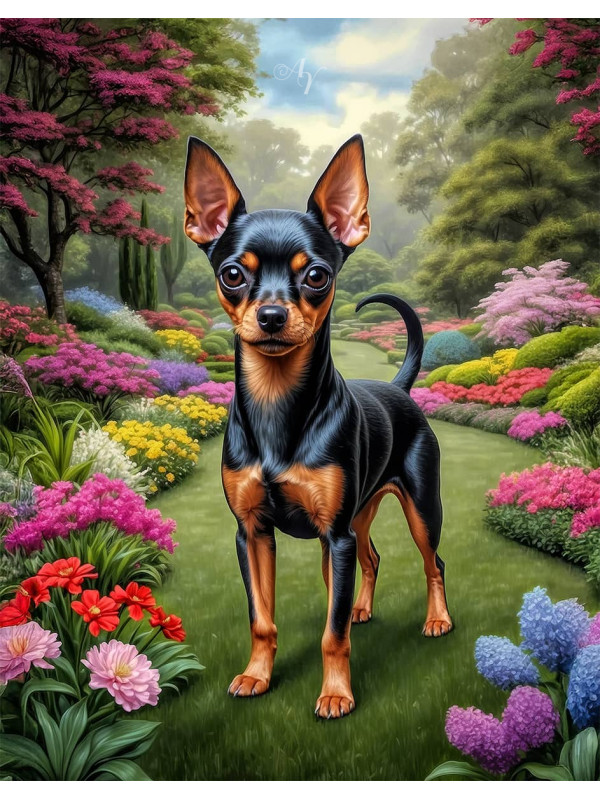 English Toy Terrier Portrait Paintings