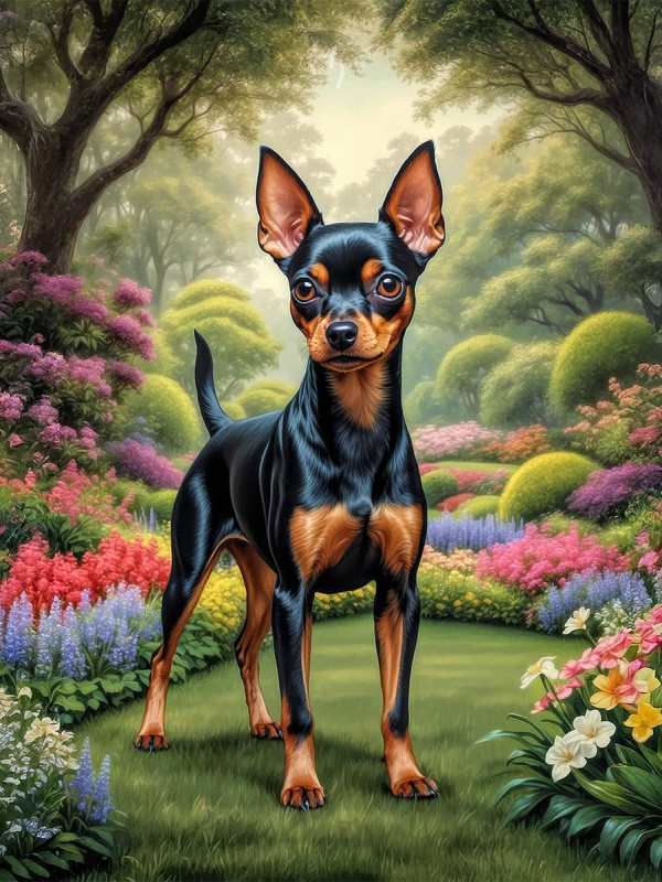 English Toy Terrier Portrait Paintings