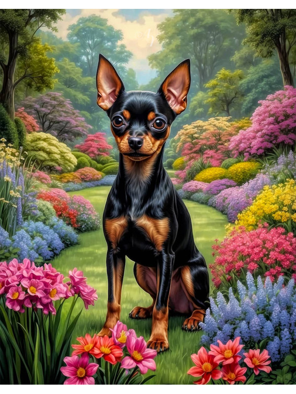 English Toy Terrier Portrait Paintings