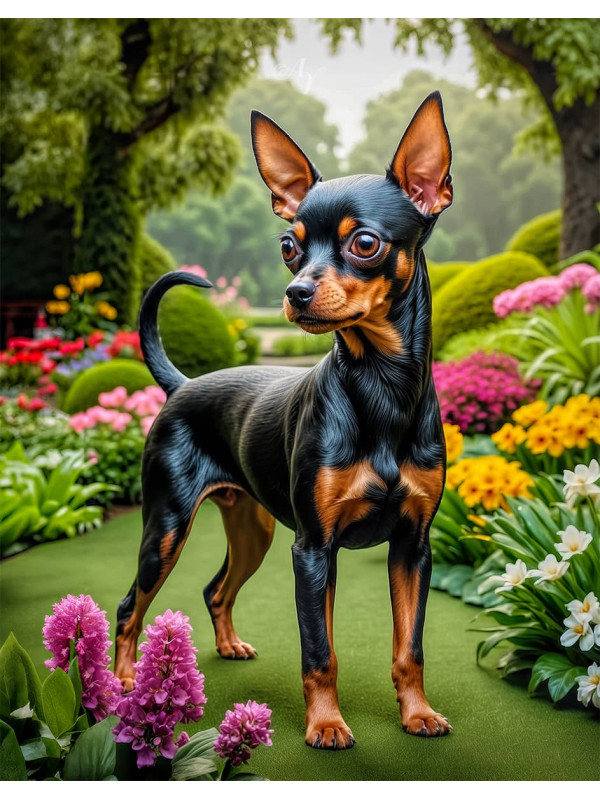 English Toy Terrier Portrait Paintings