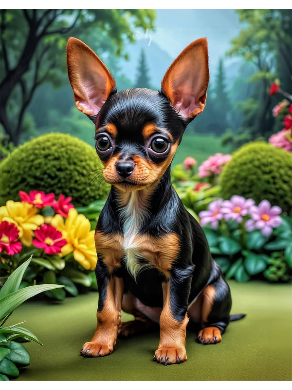 English Toy Terrier Portrait Paintings