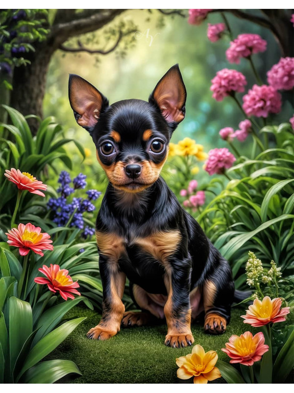 English Toy Terrier Portrait Paintings