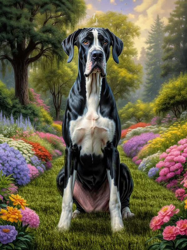 Great Dane Dog Portrait Paintings