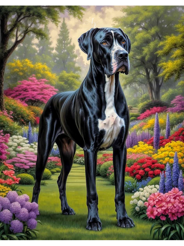 Great Dane Dog Portrait Paintings