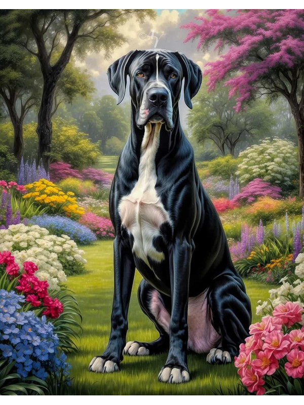 Great Dane Dog Portrait Paintings
