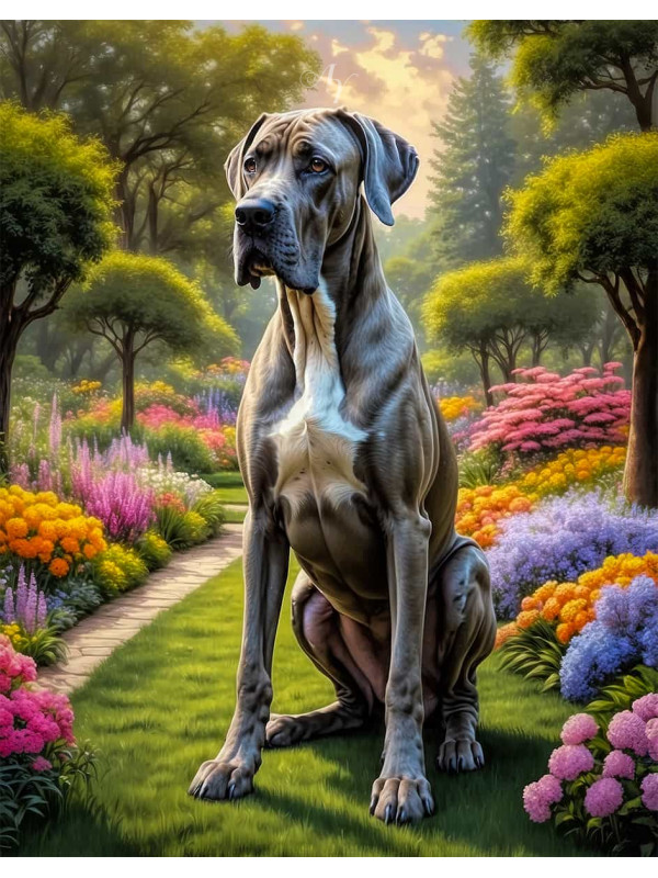 Great Dane Dog Portrait Paintings