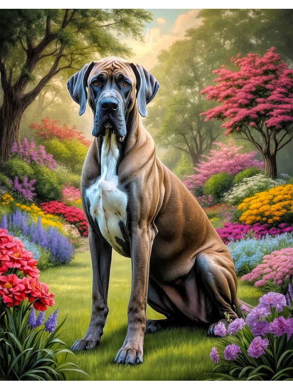 Great Dane Dog Portrait Paintings