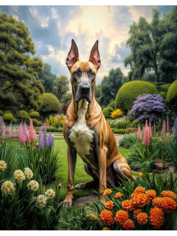 Great Dane Dog Portrait Paintings