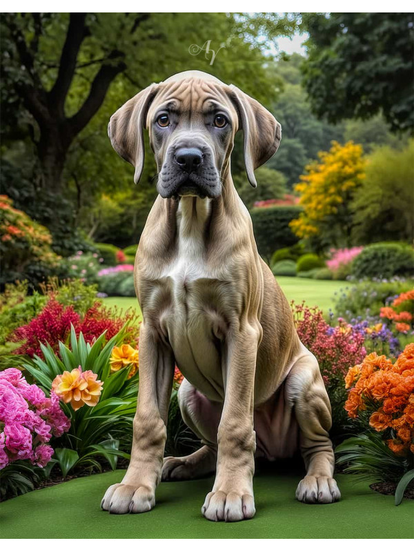 Great Dane Dog Portrait Paintings