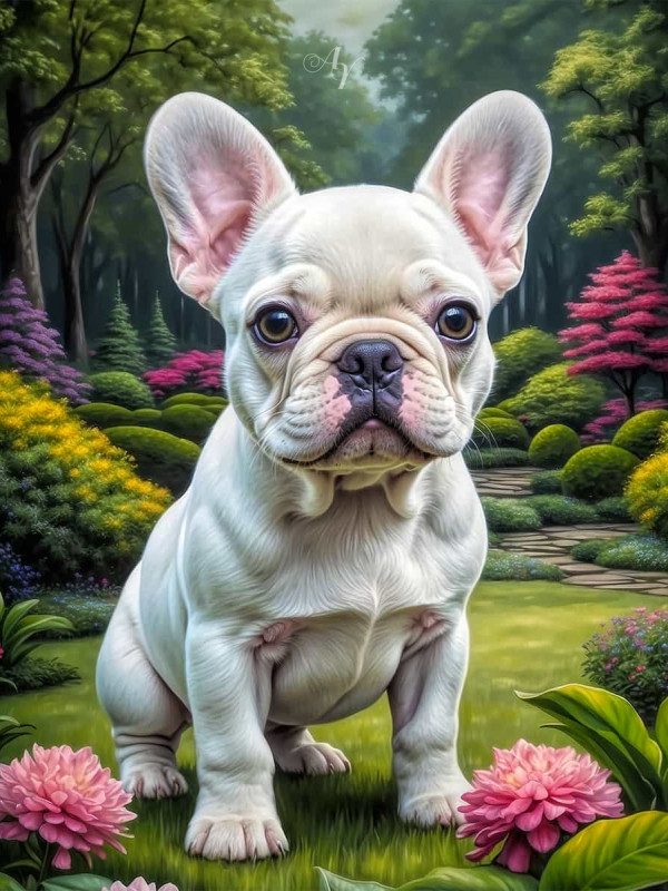 French Bulldog Puppy Portrait Paintings