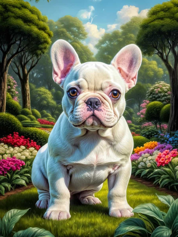 French Bulldog Puppy Portrait Paintings