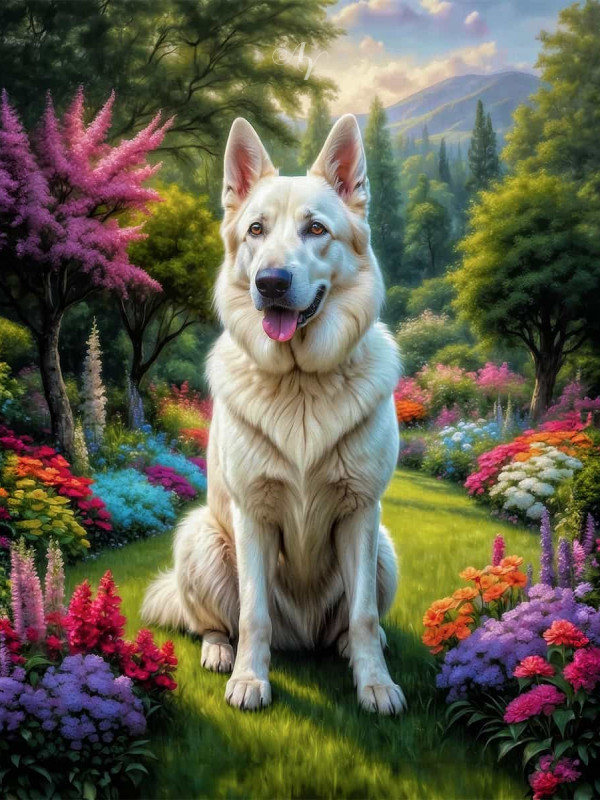 German Shepherd Dog Portrait Paintings
