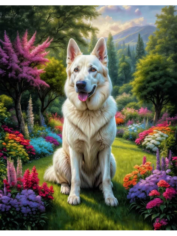 German Shepherd Dog Portrait Paintings
