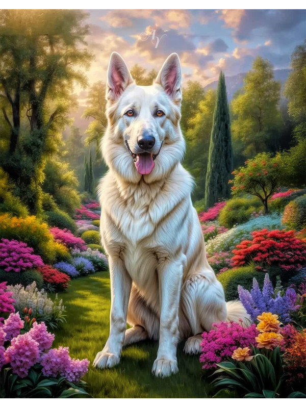 German Shepherd Dog Portrait Paintings