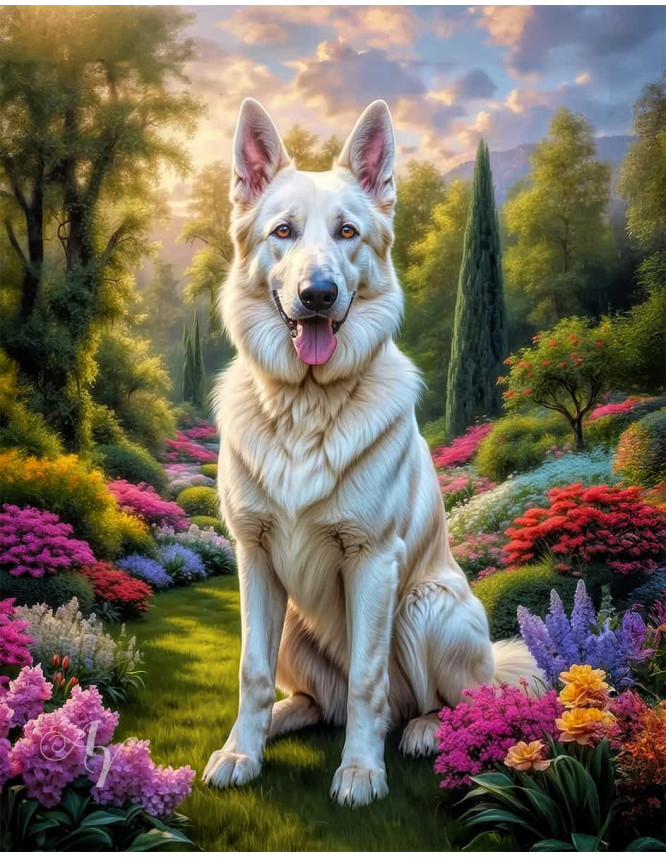 German Shepherd Dog Portrait Paintings