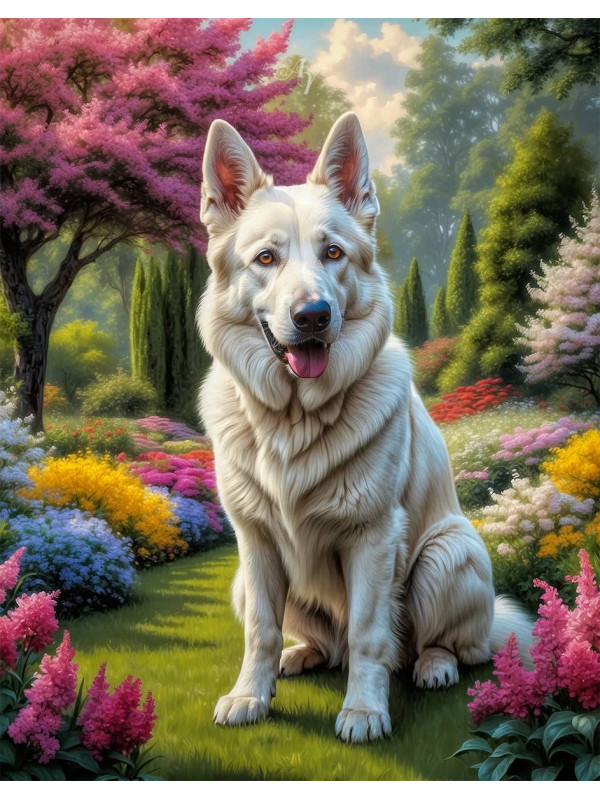 German Shepherd Dog Portrait Paintings