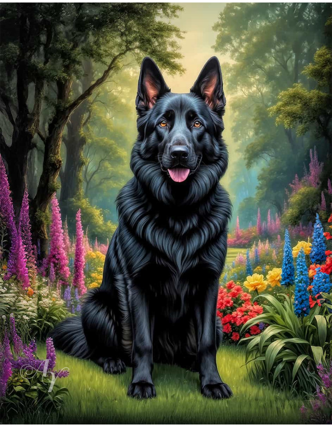 German Shepherd Dog Portrait Paintings