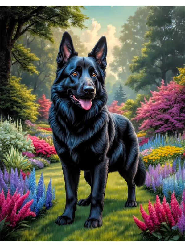 German Shepherd Dog Portrait Paintings