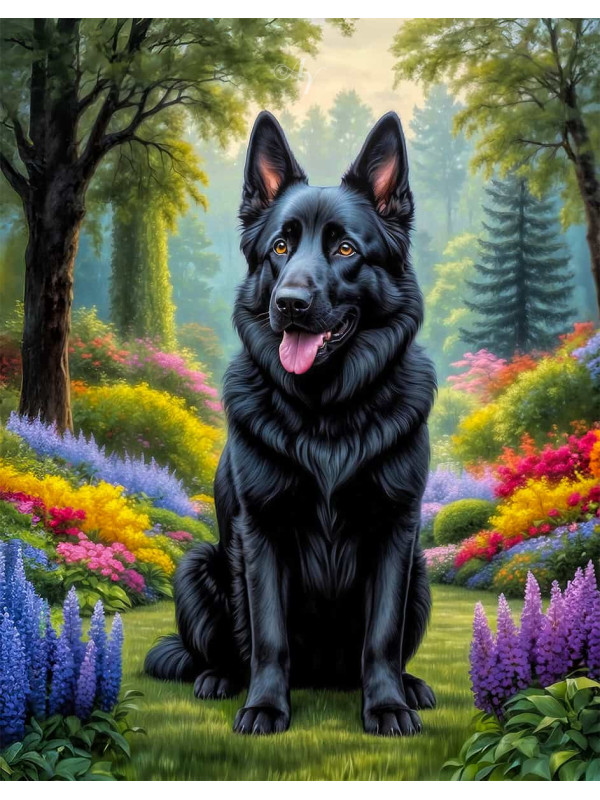 German Shepherd Dog Portrait Paintings