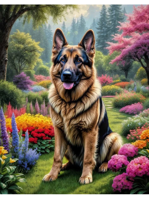 German Shepherd Dog Portrait Paintings