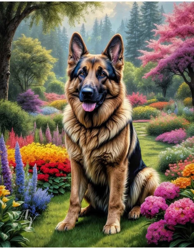 German Shepherd Dog Portrait Paintings German Shepherd Dog Portrait Paintings