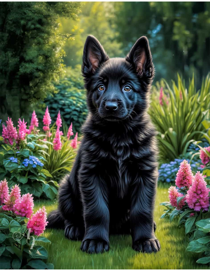 German Shepherd Puppy Portrait Paintings German Shepherd Puppy Portrait Paintings