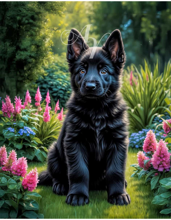 German Shepherd Puppy Portrait Paintings German Shepherd Puppy Portrait Paintings