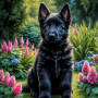 German Shepherd Puppy Portrait Paintings