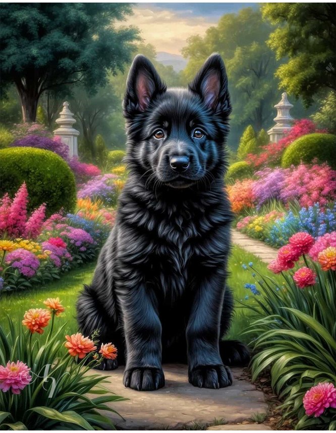 German Shepherd Puppy Portrait Paintings German Shepherd Puppy Portrait Paintings