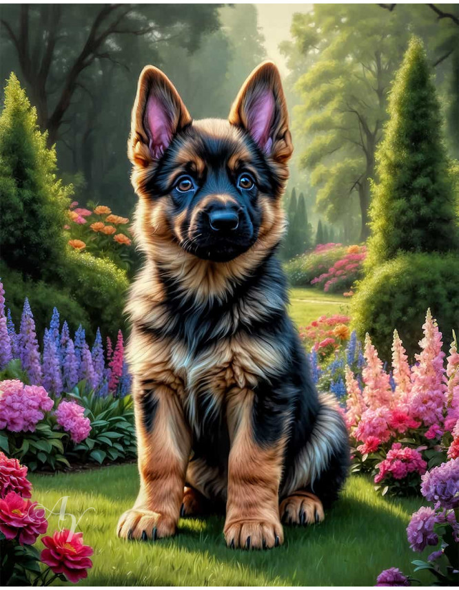 German Shepherd Puppy Portrait Paintings German Shepherd Puppy Portrait Paintings