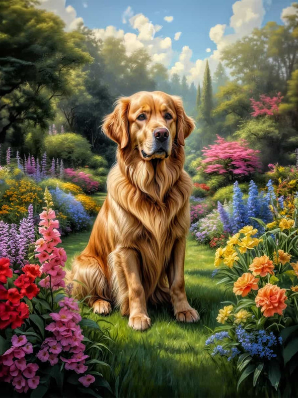 Golden Retriever Portrait Paintings