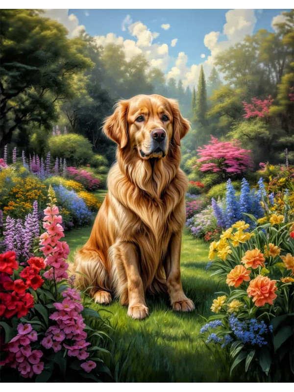 Golden Retriever Portrait Paintings