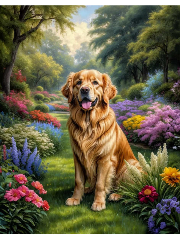 Golden Retriever Portrait Paintings