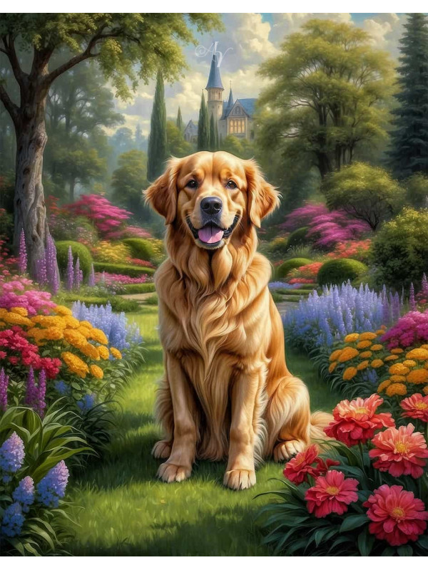 Golden Retriever Portrait Paintings