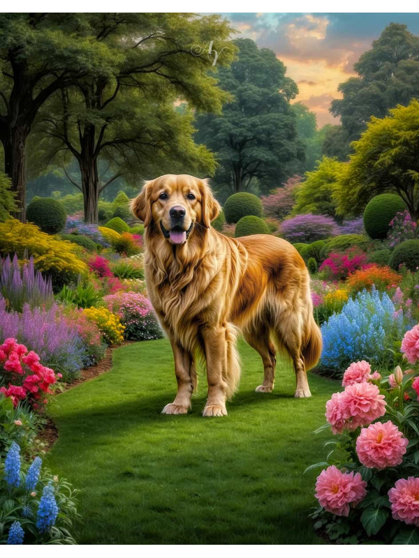 Golden Retriever Portrait Paintings