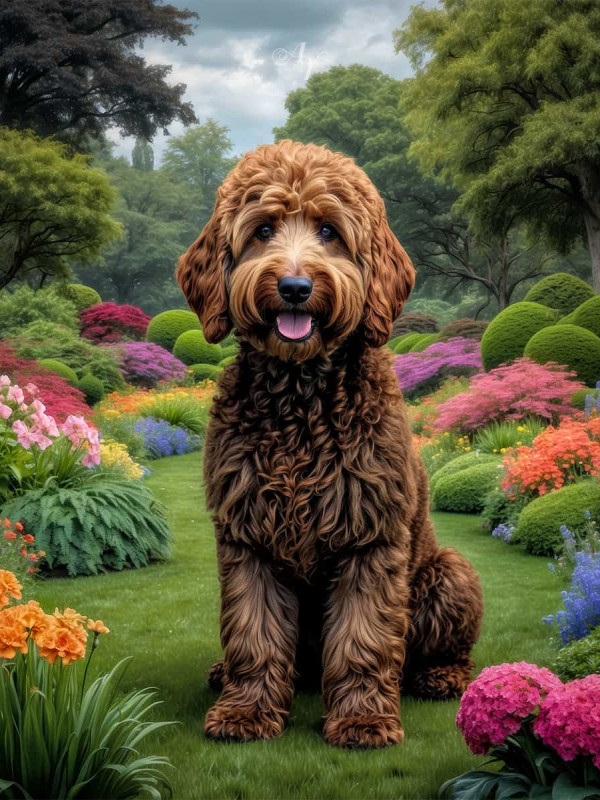 Goldendoodle Dog Portrait Paintings