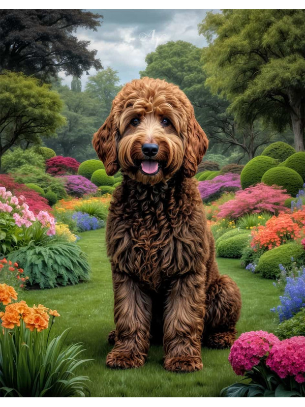 Goldendoodle Dog Portrait Paintings