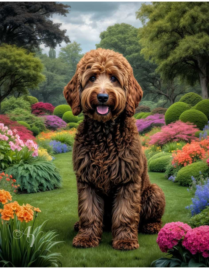 Goldendoodle Dog Portrait Paintings Goldendoodle Dog Portrait Paintings