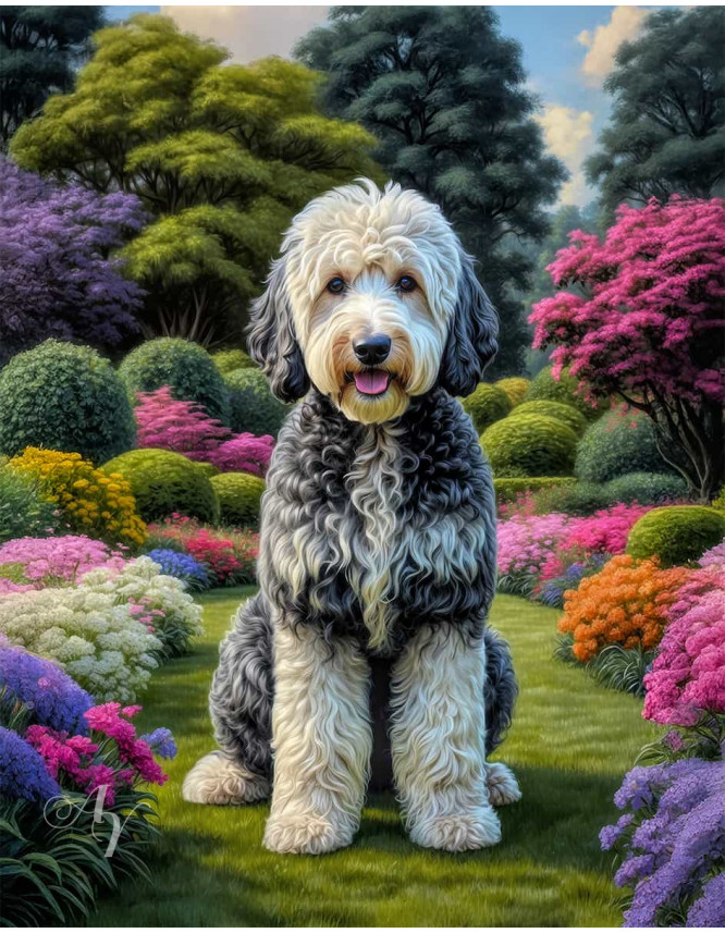 Goldendoodle Dog Portrait Paintings