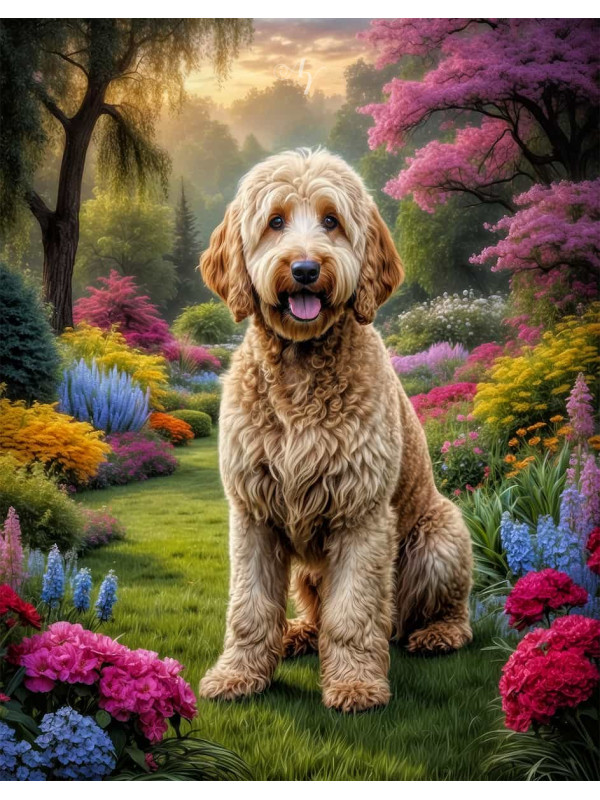 Goldendoodle Dog Portrait Paintings