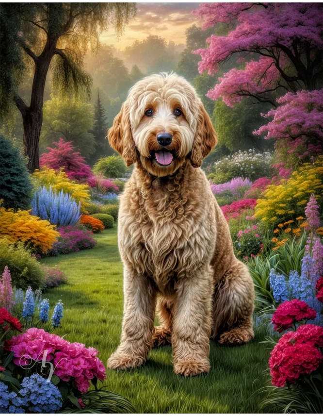 Goldendoodle Dog Portrait Paintings