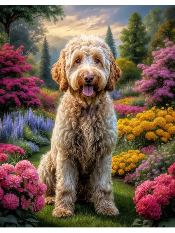 Goldendoodle Dog Portrait Paintings