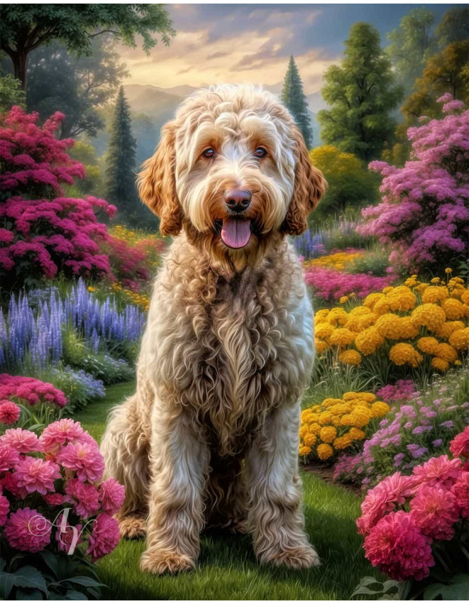 Goldendoodle Dog Portrait Paintings
