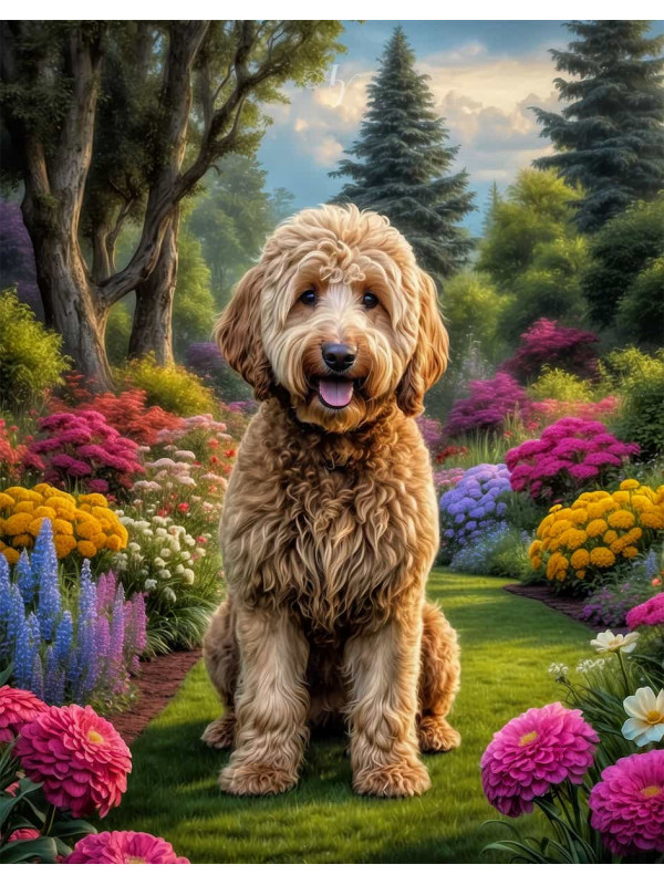 Goldendoodle Dog Portrait Paintings
