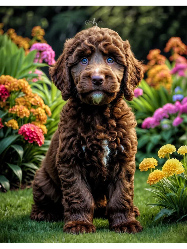 Goldendoodle Dog Portrait Paintings