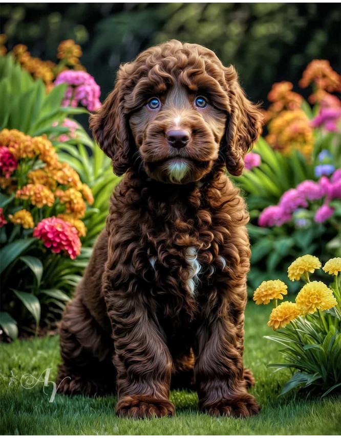 Goldendoodle Dog Portrait Paintings Goldendoodle Dog Portrait Paintings