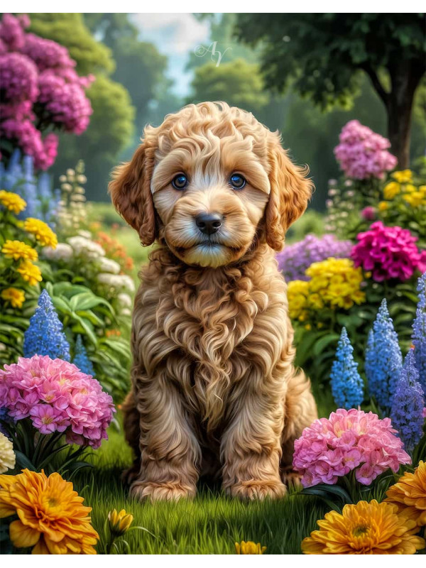 Goldendoodle Dog Portrait Paintings