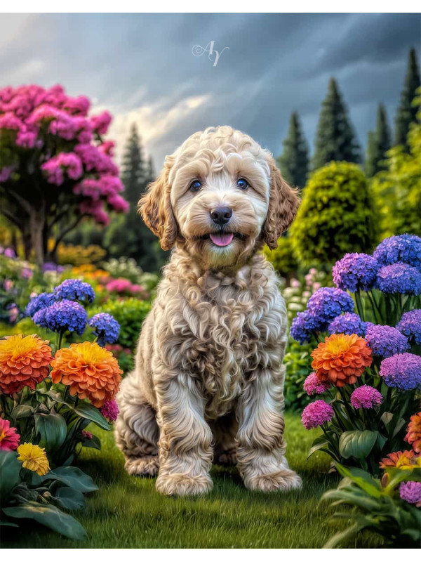 Goldendoodle Dog Portrait Paintings