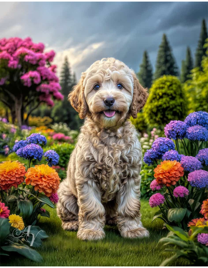 Goldendoodle Dog Portrait Paintings Goldendoodle Dog Portrait Paintings